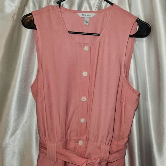 Nine West | Women's Dusty Rose Sleeveless Utility Romper | Size Large - Picture 2 of 4